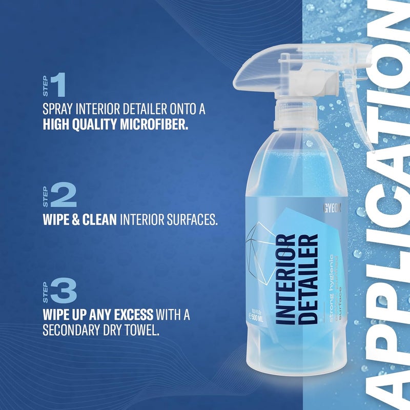 Gyeon Interior Detailer All‑Surface Car Interior Cleaner Safe on Leather Plastic Textiles Vinyl Dashboard Screen Trim Purify Matte Finish No Shine Residue - Image 2